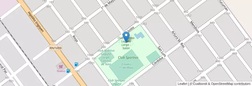 Mapa de ubicacion de Club Sportivo Laguna Larga - Salón en Аргентина, Кордова, Departamento Río Segundo, Pedanía Pilar, Municipio De Laguna Larga.