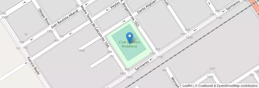 Mapa de ubicacion de Club Sportivo Rivadavia en Argentina, Santa Fe, Departamento General López, Municipio De Venado Tuerto.