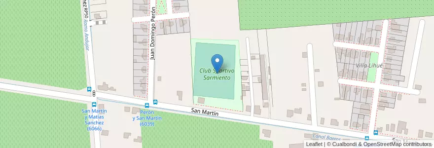Mapa de ubicacion de Club Sportivo Sarmiento en Arjantin, San Juan, Şili, Zonda.