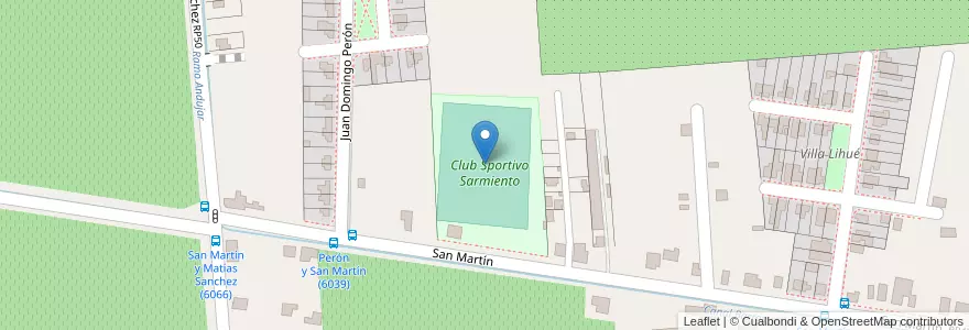Mapa de ubicacion de Club Sportivo Sarmiento en آرژانتین, San Juan, شیلی, Zonda.
