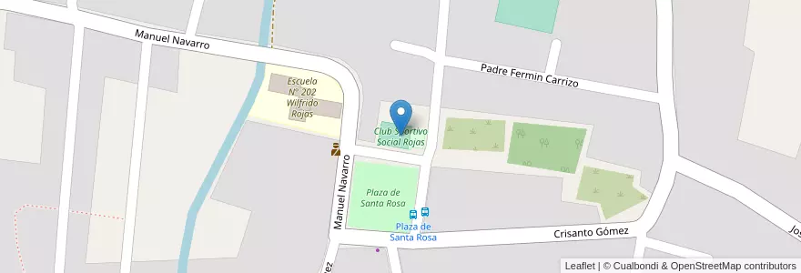 Mapa de ubicacion de Club Sportivo Social Rojas en Argentina, Catamarca, Departamento Valle Viejo, Municipio De Valle Viejo, Santa Rosa.