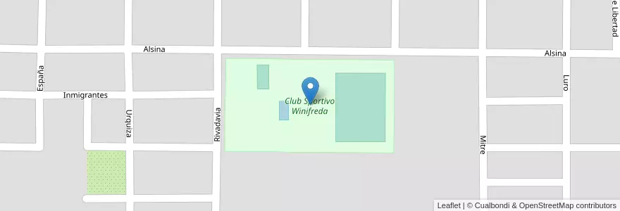 Mapa de ubicacion de Club Sportivo Winifreda en アルゼンチン, ラ・パンパ州, Departamento Conhelo, Municipio De Winifreda.