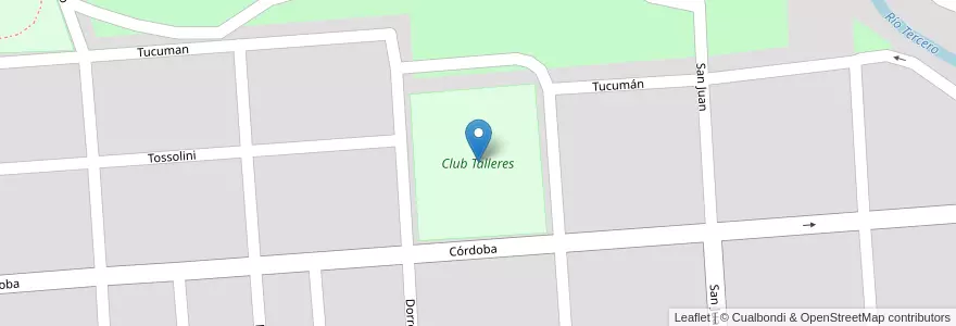 Mapa de ubicacion de Club Talleres en アルゼンチン, コルドバ州, Departamento Unión, Pedanía Bell Ville, Municipio De Bell Ville, Bell Ville.