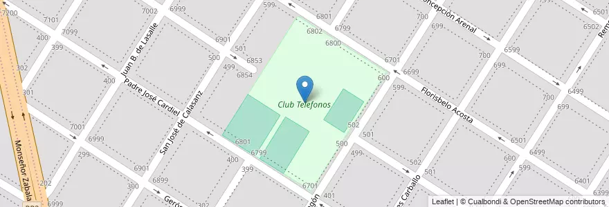 Mapa de ubicacion de Club Telefonos en 아르헨티나, 부에노스아이레스주, Partido De General Pueyrredón, Mar Del Plata.