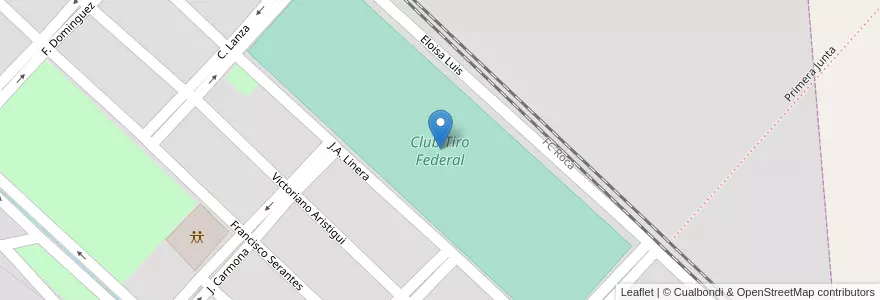 Mapa de ubicacion de Club Tiro Federal en الأرجنتين, بوينس آيرس, Partido De Chascomús, Chascomús.