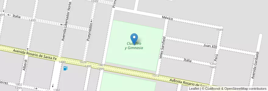 Mapa de ubicacion de Club Tiro y Gimnasia en Argentinien, Provinz Córdoba, Departamento San Justo, Pedanía Juárez Celman, Municipio De San Francisco, San Francisco.