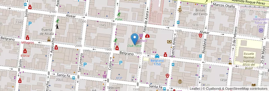 Mapa de ubicacion de Club Tokio en Аргентина, Misiones, Departamento Capital, Municipio De Posadas, Posadas.