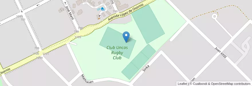 Mapa de ubicacion de Club Uncas Rugby Club en Argentinië, Buenos Aires, Partido De Tandil, Tandil.