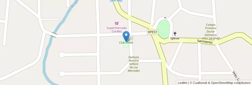 Mapa de ubicacion de Club Unión en Arjantin, Córdoba, Departamento Colón, Pedanía Río Ceballos, Municipio De Unquillo.