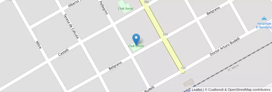Mapa de ubicacion de Club Unión en الأرجنتين, سانتا في, Departamento General López, Municipio De Amenábar, Amenábar.
