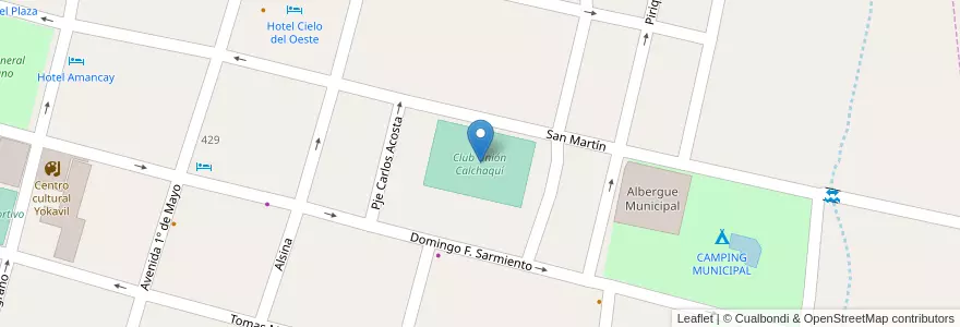 Mapa de ubicacion de Club Unión Calchaquí en آرژانتین, Catamarca, Departamento Santa María, Municipio De Santa María.