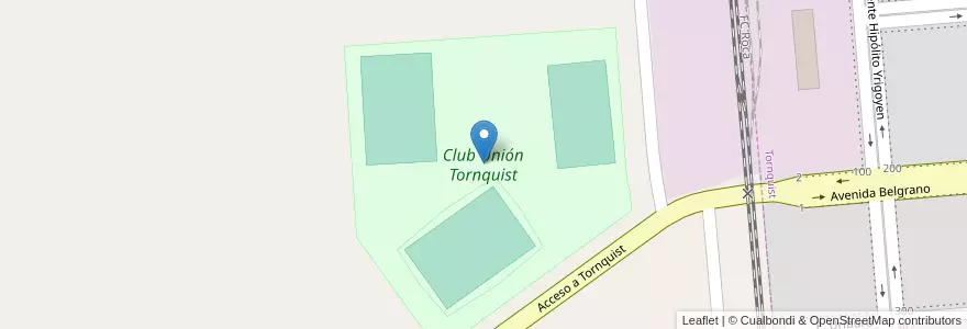 Mapa de ubicacion de Club Unión Tornquist en アルゼンチン, ブエノスアイレス州, Partido De Tornquist.