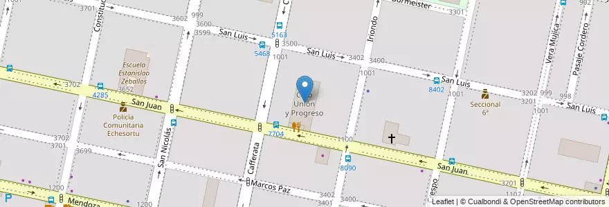 Mapa de ubicacion de Club Unión y Progreso en Argentinië, Santa Fe, Departamento Rosario, Municipio De Rosario, Rosario.