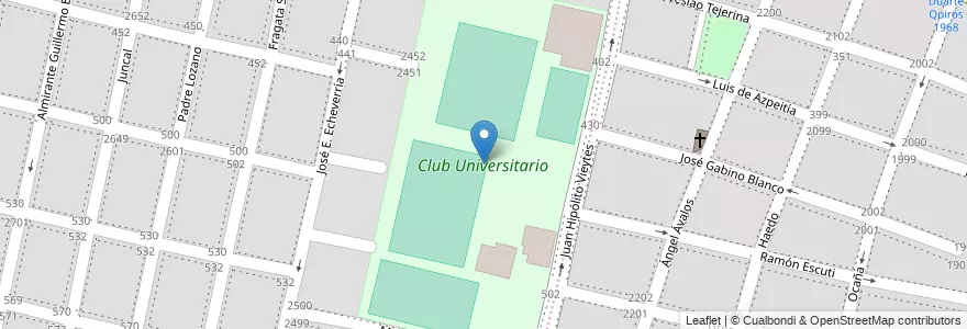 Mapa de ubicacion de Club Universitario en 아르헨티나, Córdoba, Departamento Capital, Pedanía Capital, Córdoba, Municipio De Córdoba.