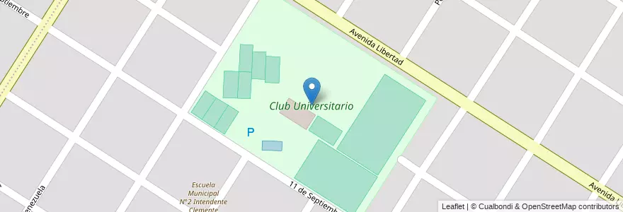 Mapa de ubicacion de Club Universitario en 아르헨티나, 부에노스아이레스주, Partido De General Pueyrredón, Mar Del Plata.