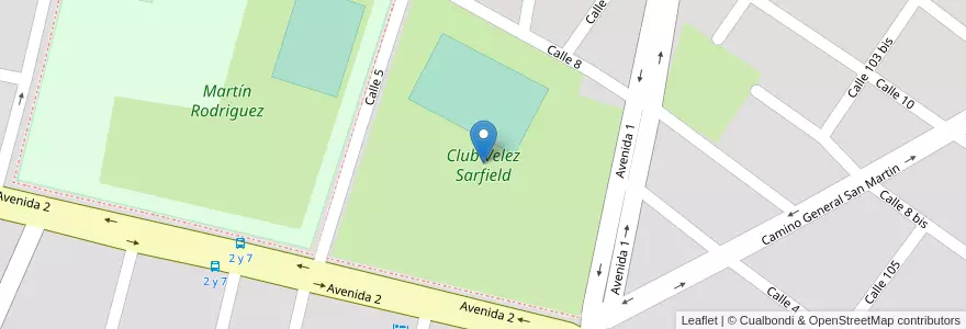 Mapa de ubicacion de Club Velez Sarfield en الأرجنتين, بوينس آيرس, Partido De Mercedes, Mercedes.