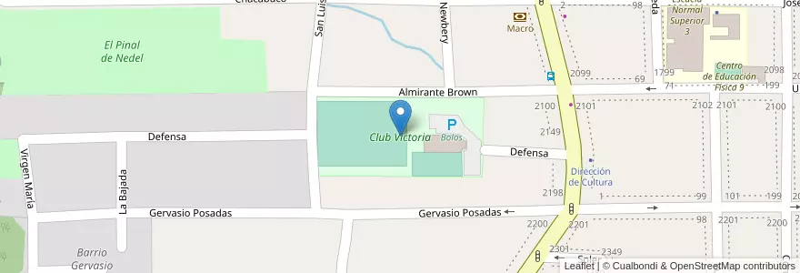 Mapa de ubicacion de Club Victoria en 阿根廷, Misiones, Departamento Libertador General San Martín, Municipio De Puerto Rico.
