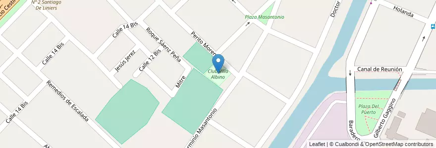 Mapa de ubicacion de Club Villa Albino en アルゼンチン, ブエノスアイレス州, Partido De Berisso.