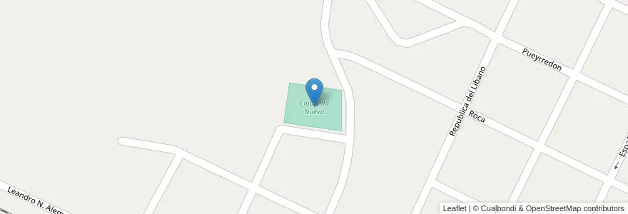 Mapa de ubicacion de Club Villa Nueva en アルゼンチン, サンティアゴ・デル・エステロ州, Departamento Copo.