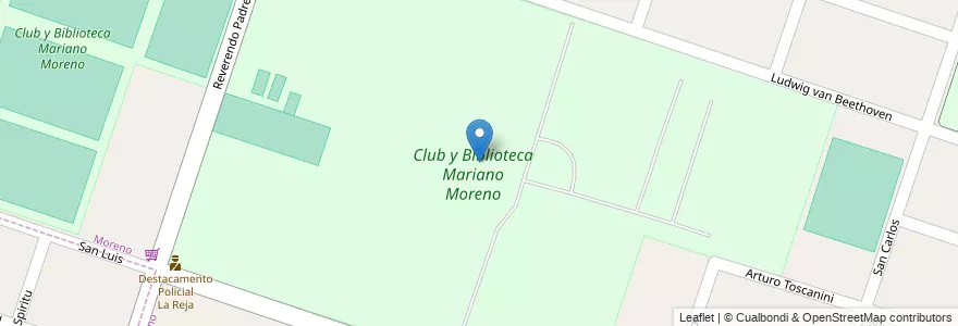 Mapa de ubicacion de Club y Biblioteca Mariano Moreno en 阿根廷, 布宜诺斯艾利斯省, Partido De Moreno, Moreno.