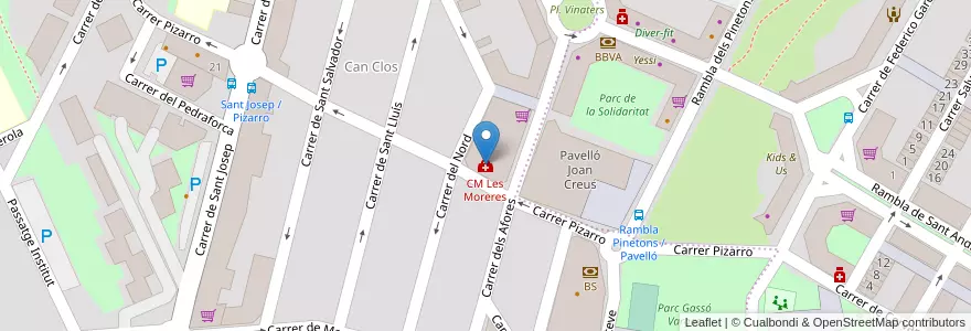 Mapa de ubicacion de CM Les Moreres en España, Catalunya, Barcelona, Vallès Occidental, Ripollet.