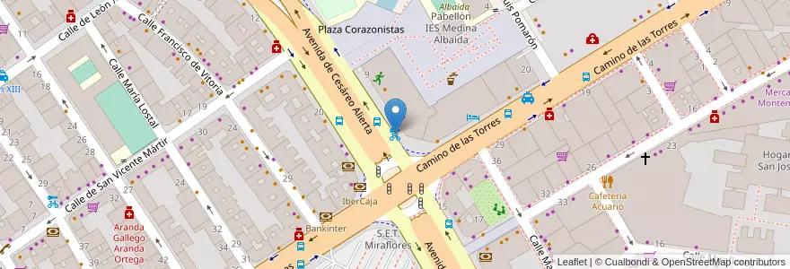 Mapa de ubicacion de Cno. de las Torres - Avda. Cesáreo Alierta en España, Aragón, Zaragoza, Zaragoza, Zaragoza.