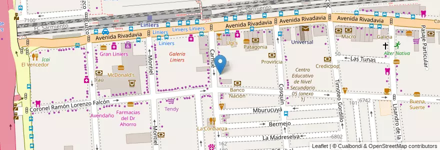 Mapa de ubicacion de Cobro Express, Liniers en アルゼンチン, Ciudad Autónoma De Buenos Aires, Comuna 9, ブエノスアイレス.