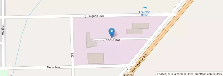 Mapa de ubicacion de Coca-Cola en アルゼンチン, ブエノスアイレス州, Partido De Lobos, Empalme Lobos.