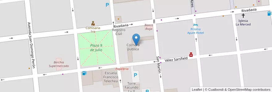 Mapa de ubicacion de Cochera publica en آرژانتین, La Rioja, Departamento Capital, La Rioja.