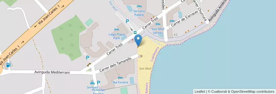 Mapa de ubicacion de Coco Beach House en Espanha, Ilhas Baleares, España (Mar Territorial), Llevant, Ilhas Baleares, Capdepera.