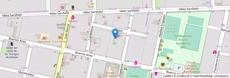 Mapa de ubicacion de Coco Bongo en Argentina, Santa Fe, Departamento Rosario, Municipio De Funes, Funes.