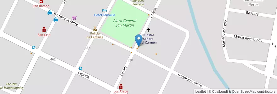 Mapa de ubicacion de Cocodrilo Pizza en アルゼンチン, トゥクマン州, Departamento Famaillá, Municipio De Famaillá, Famaillá.