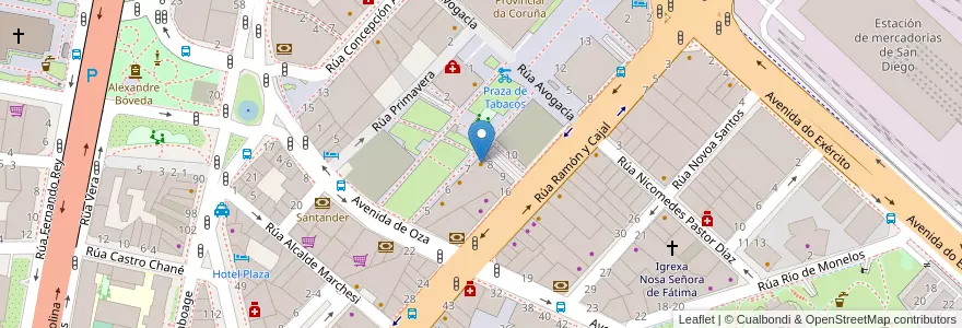 Mapa de ubicacion de Coconut Grove Cafe en İspanya, Galicia / Galiza, A Coruña, A Coruña, A Coruña.