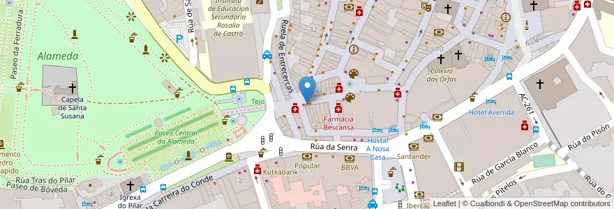 Mapa de ubicacion de Codex en スペイン, ガリシア州, A Coruña, Santiago, Santiago De Compostela.