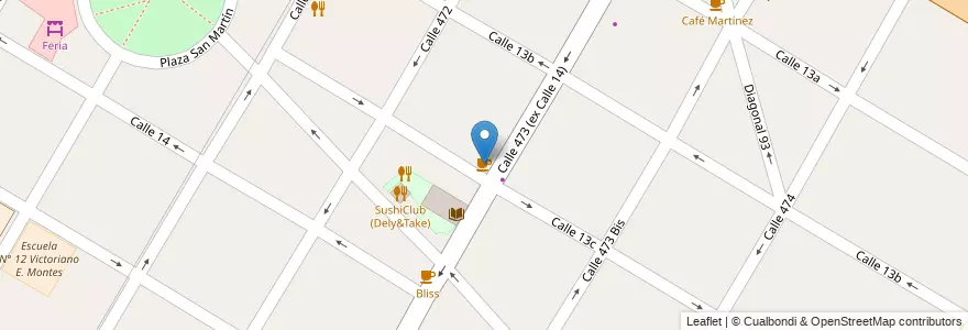 Mapa de ubicacion de Coffe Back, City Bell en アルゼンチン, ブエノスアイレス州, Partido De La Plata, City Bell.