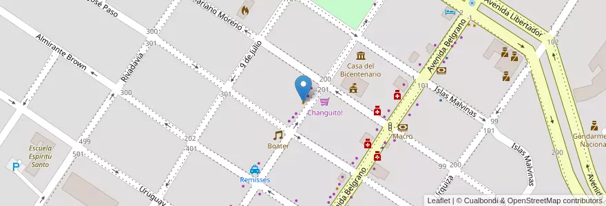 Mapa de ubicacion de Coffe Relax en Argentinië, Misiones, Departamento Leandro N. Alem, Municipio De Leandro N. Alem, Leandro N. Alem.