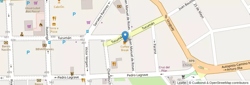 Mapa de ubicacion de Coffee Break en Argentinië, Buenos Aires, Partido Del Pilar, Pilar.