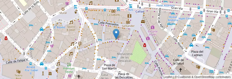 Mapa de ubicacion de Coffee & Kicks en スペイン, マドリード州, Comunidad De Madrid, Área Metropolitana De Madrid Y Corredor Del Henares, Madrid.