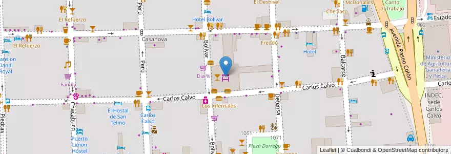 Mapa de ubicacion de Coffee town, San Telmo en アルゼンチン, Ciudad Autónoma De Buenos Aires, Comuna 1, ブエノスアイレス.