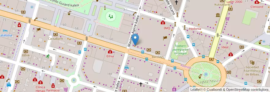 Mapa de ubicacion de Coffela Cafe Bar en Испания, Страна Басков, Bizkaia, Bilboaldea, Бильбао.