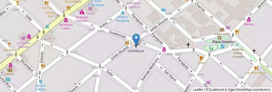 Mapa de ubicacion de COFRAGUA, Palermo en الأرجنتين, Ciudad Autónoma De Buenos Aires, Buenos Aires, Comuna 14.