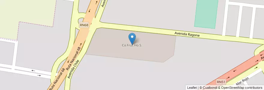 Mapa de ubicacion de Co.Frut.Ho.S. en Аргентина, Сальта, Capital, Municipio De Salta, Salta.