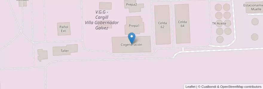 Mapa de ubicacion de Cogeneración en الأرجنتين, سانتا في, Departamento Rosario, Municipio De Villa Gobernador Gálvez.