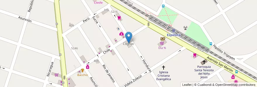 Mapa de ubicacion de Cognac en الأرجنتين, بوينس آيرس, Partido De Quilmes, Ezpeleta.