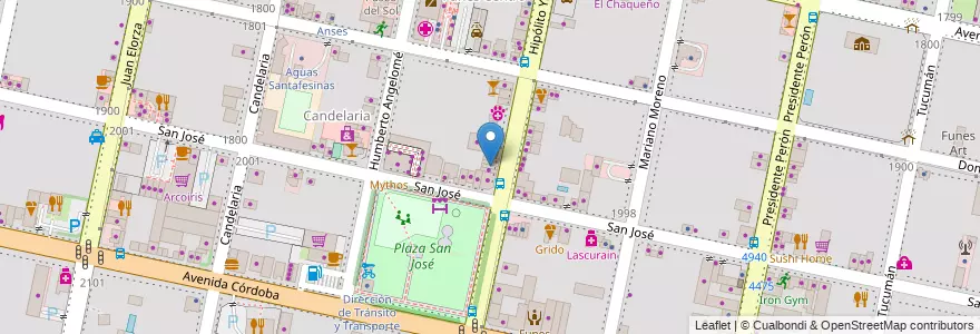 Mapa de ubicacion de Coiffeur Nikolas en Argentina, Santa Fe, Departamento Rosario, Municipio De Funes, Funes.