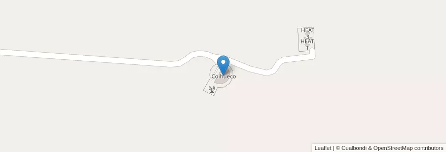 Mapa de ubicacion de Coihueco en アルゼンチン, チリ, メンドーサ州, Departamento Malargüe, Distrito Ciudad De Malargüe.