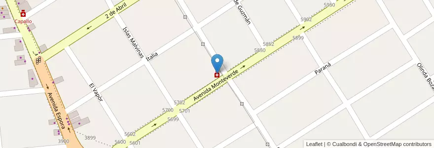 Mapa de ubicacion de Coiro en Arjantin, Buenos Aires, Partido De Almirante Brown, Burzaco.