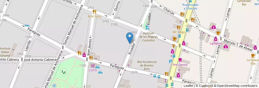Mapa de ubicacion de Colegio 06 Manuel Belgrano, Recoleta en 아르헨티나, Ciudad Autónoma De Buenos Aires, Comuna 2, 부에노스아이레스.