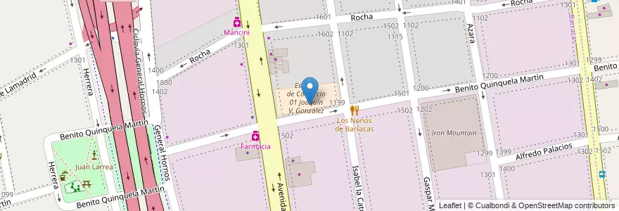 Mapa de ubicacion de Colegio 11 Hipólito Yrigoyen, Barracas en Argentinien, Ciudad Autónoma De Buenos Aires, Comuna 4, Buenos Aires.