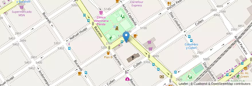 Mapa de ubicacion de Colegio 12 Reconquista, Villa Urquiza en 아르헨티나, Ciudad Autónoma De Buenos Aires, Comuna 12, 부에노스아이레스.